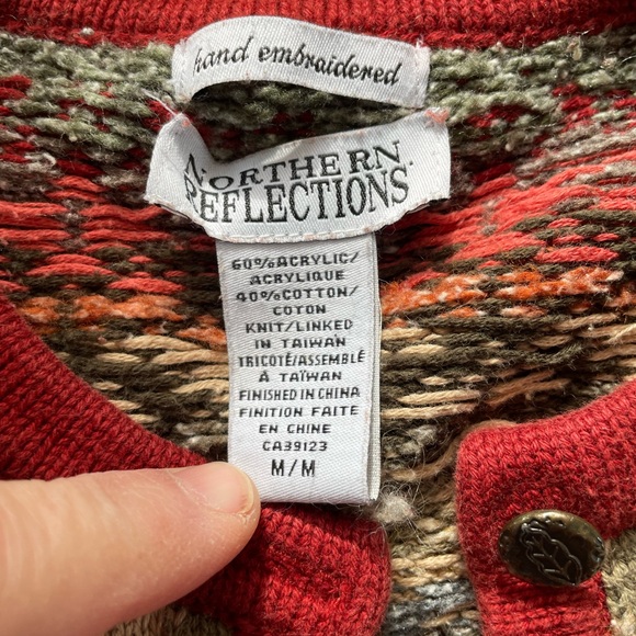 Vintage Northern Reflections cotton blend, hand embroidered size medium - Picture 2 of 3